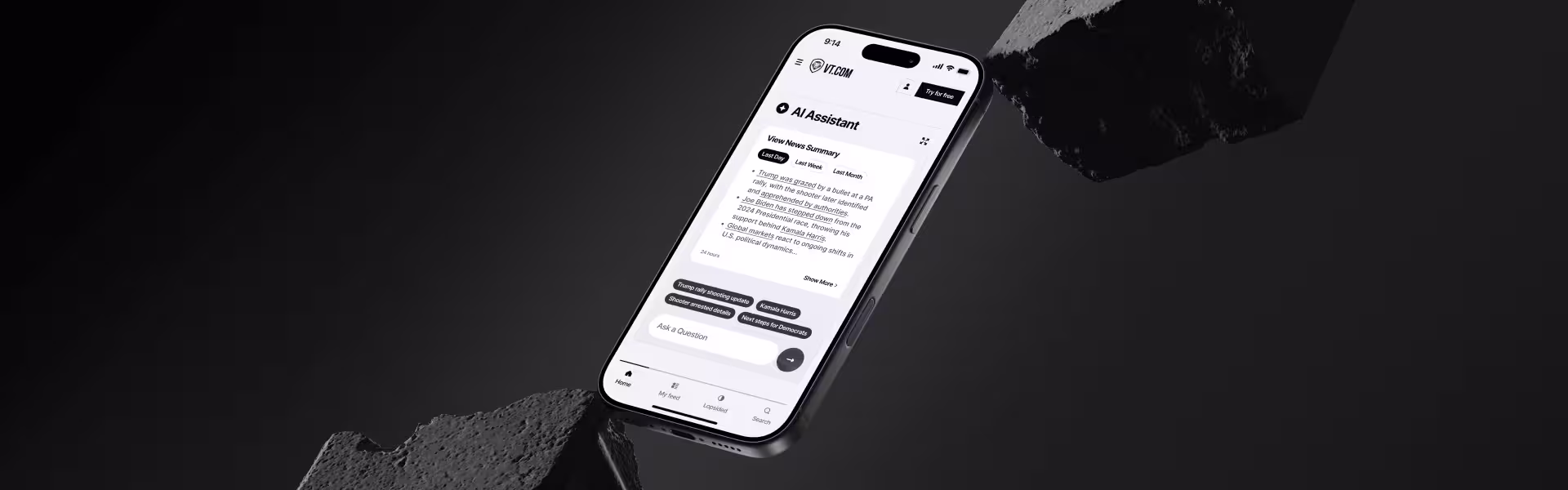 An abstract mobile interface composition