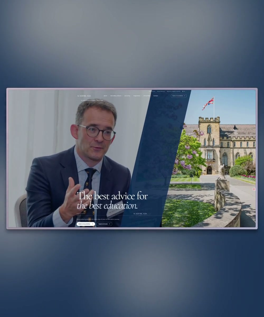Academic Asia UK education consultancy website redesign